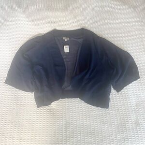 Avenue Navy Chiffon Shrug size 22/24 NWT
